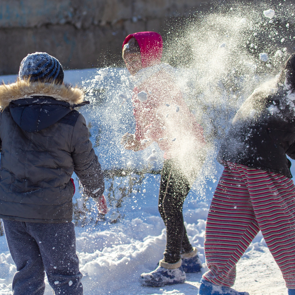 Bataille boules de neige